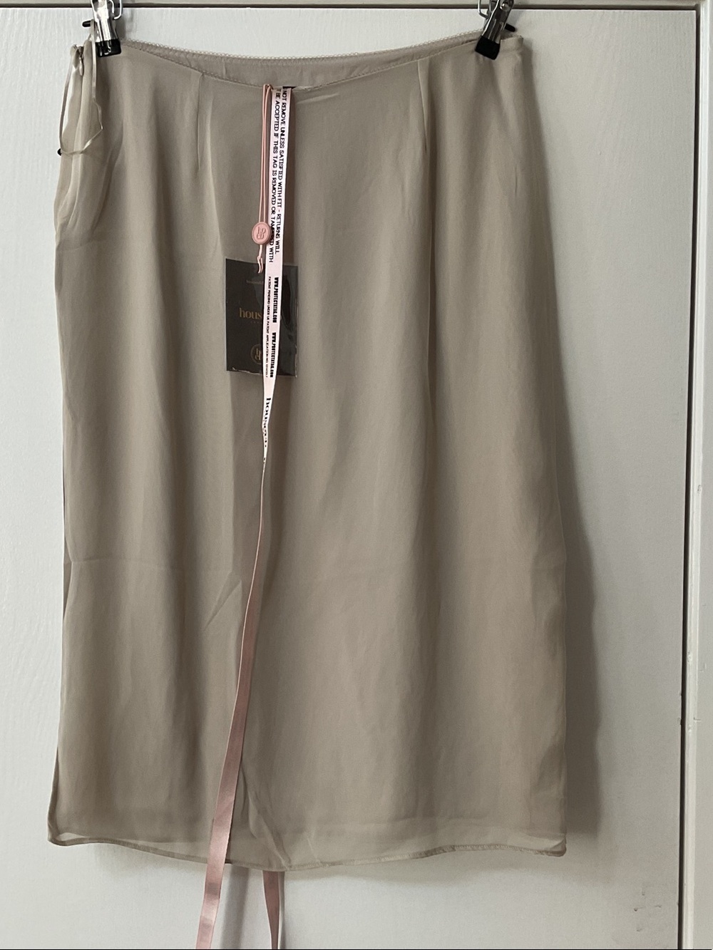 House of CB Cream Midi Skirt with Black Floral Appliqués - Picture 4 of 5